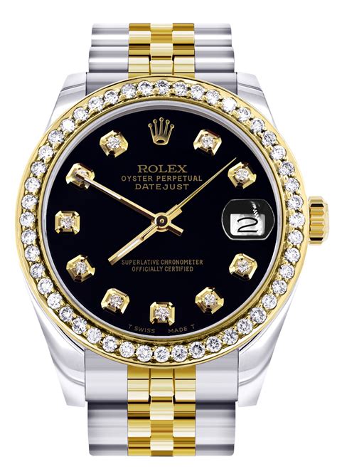 rolex black face diamond face|rolex watch diamond bezel prices.